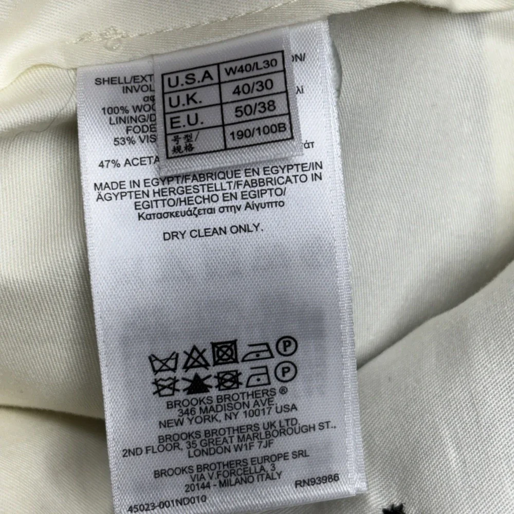 Brooks Brothers Madison Fit Brown 100% Wool Dress Pants Size 40x30 Pleated NWT
